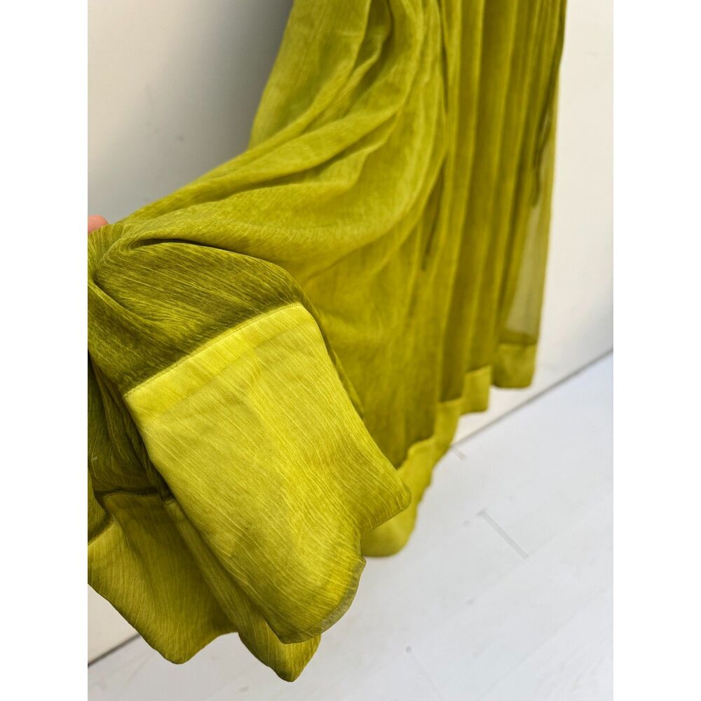 New with Tags ASOS Design Curve Chartreuse Satin Midi Dress Size US 26